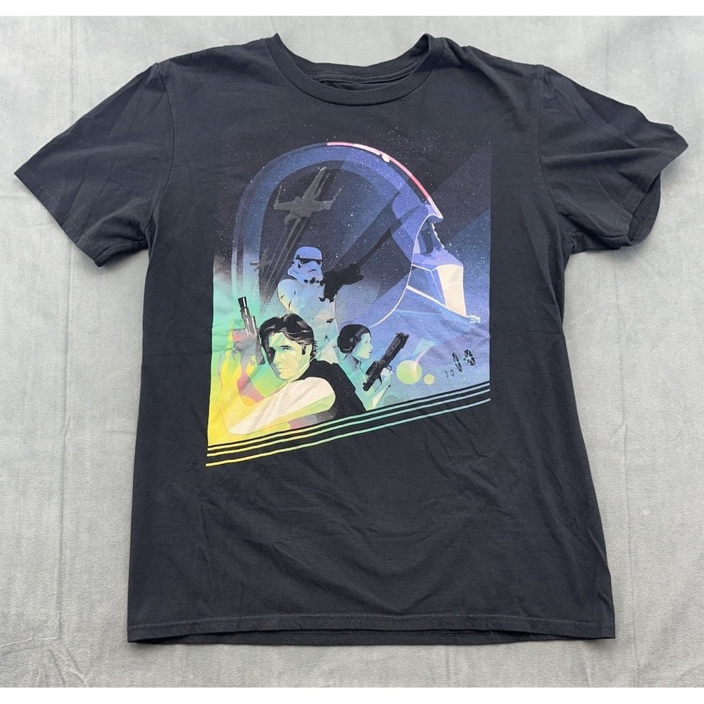 Star Wars TShirt Womens‎ Small Celebration 2015 Anaheim Black Leia Han